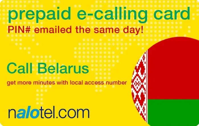 Nalotel Belarus calling card for affordable international calls from USA and Canada