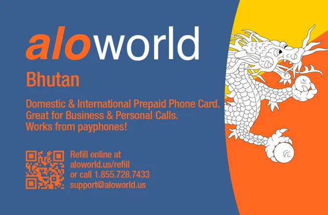 Call Bhutan from United States or Canada cheap and easy with a calling card.