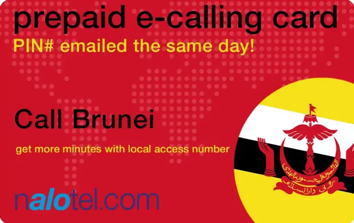 Nalotel Brunei calling card for affordable international calls from USA and Canada