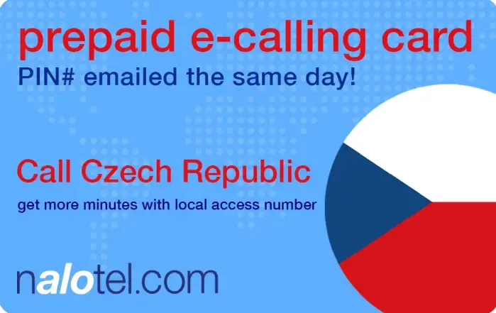 Nalotel Czech republic calling card for affordable international calls from USA and Canada