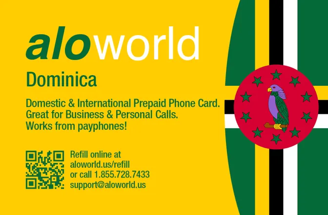 Call Dominica from United States or Canada cheap and easy with a calling card.