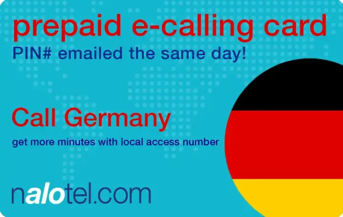Nalotel Germany calling card for affordable international calls from USA and Canada