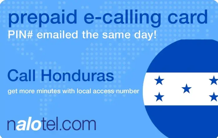Nalotel Honduras calling card for affordable international calls from USA and Canada
