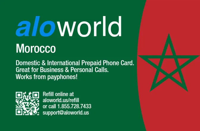 Call Morocco from United States or Canada cheap and easy with a calling card.