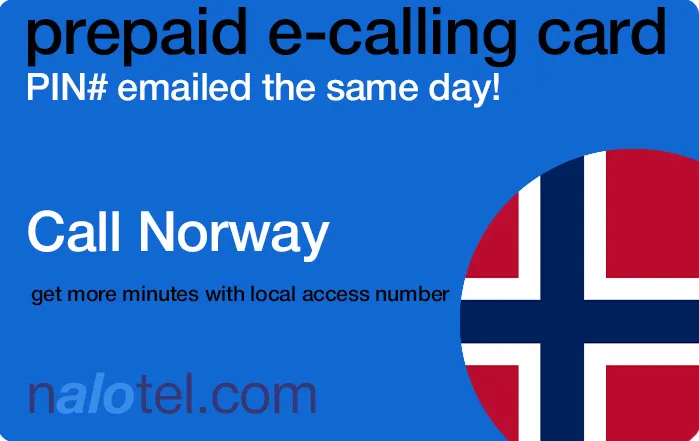 Nalotel Norway calling card for affordable international calls from USA and Canada