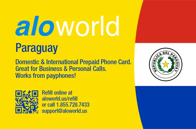 Call Paraguay from United States or Canada cheap and easy with a calling card.