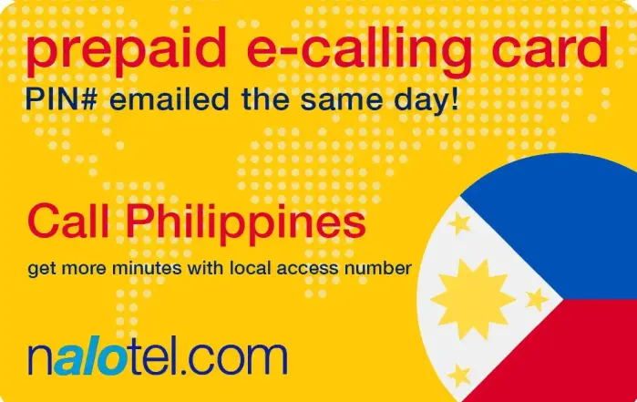 Nalotel Philippines calling card for affordable international calls from USA and Canada