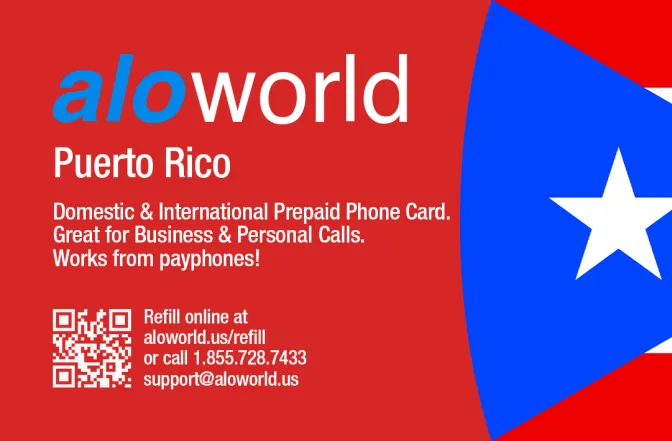Call Puerto Rico from United States or Canada cheap and easy with a calling card.