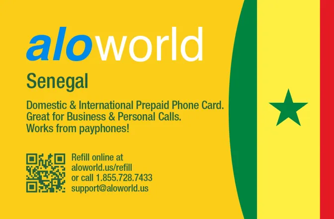 Call Senegal from United States or Canada cheap and easy with a calling card.
