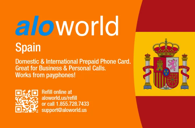 Call Spain from United States or Canada cheap and easy with a calling card.